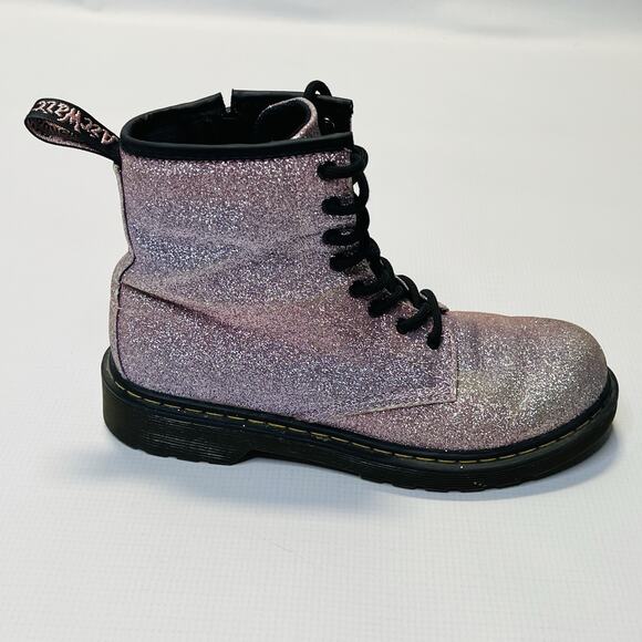 Dr Martens Delaney Glitter Combat Boots Purple Womens Sz 5 Mens Size 4 - Picture 7 of 12